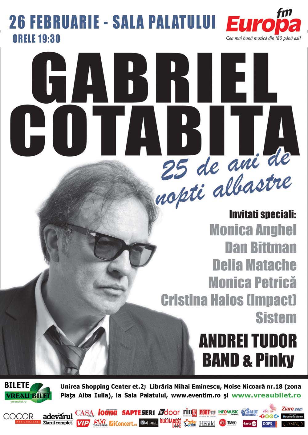 Gabriel Cotabita concerteaza la Sala Palatului