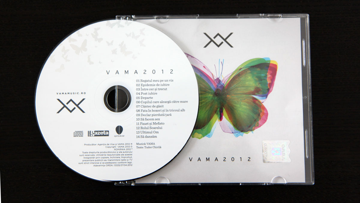 CD-ul și coperta noului album VAMA - 2012