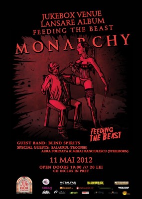 Poster eveniment Monarchy - lansare album Feeding the Beast