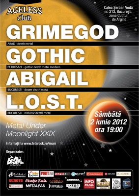 Poster eveniment Grimegod, Gothic, Abigail şi L.O.S.T.