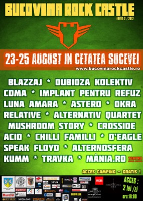 Poster eveniment Bucovina Rock Castle 2012