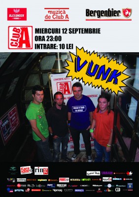Concert Vunk 12 septembrie Club A