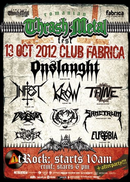 Romanian Thrash Metal Fest 13 octombrie fabrica