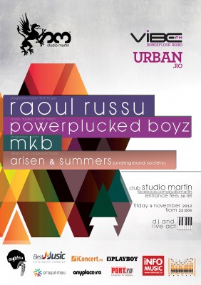 Poster eveniment Powerplucked Boyz / Raoul Russu / Arisen & Summers / MKB