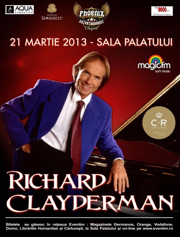 Concert Richard Clayderman la Bucuresti Sala Palatului 21 martie 2013