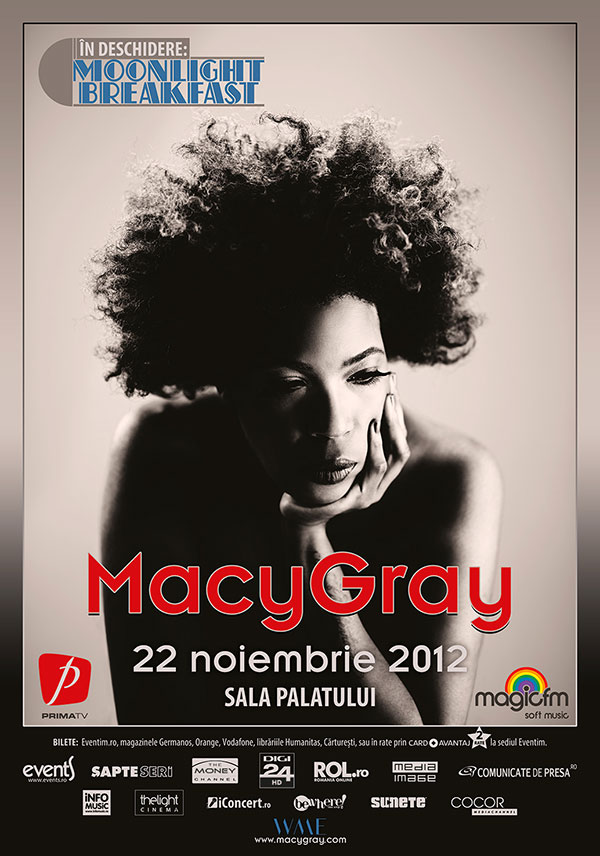 posterul concertului Macy Gray din noiembrie 2012