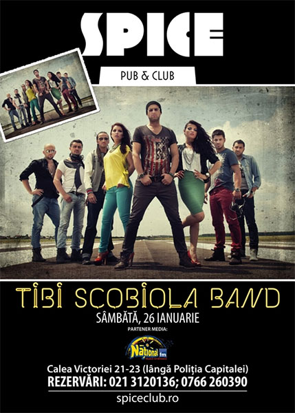 Concert Tibi Scobiola Band in Spice Club pe 26 ianuarie