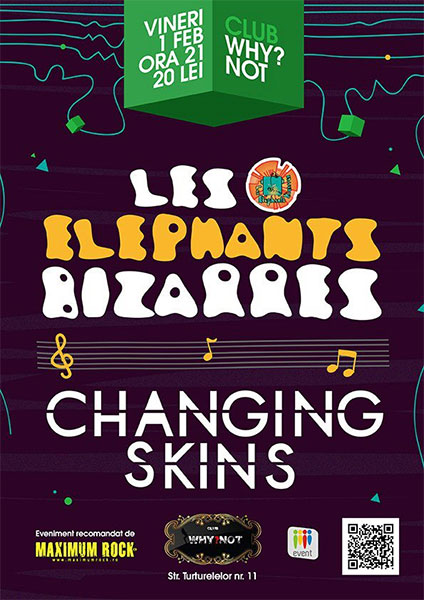 Poster eveniment Les Elephants Bizarres versus Changing Skins
