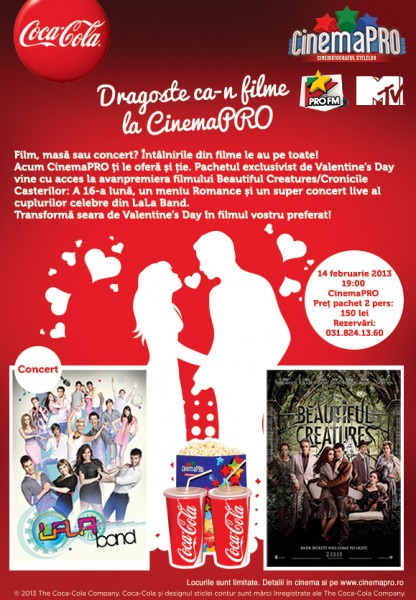 Poster Dragoste ca-n filme la CinemaPro pe 14 februarie 2013