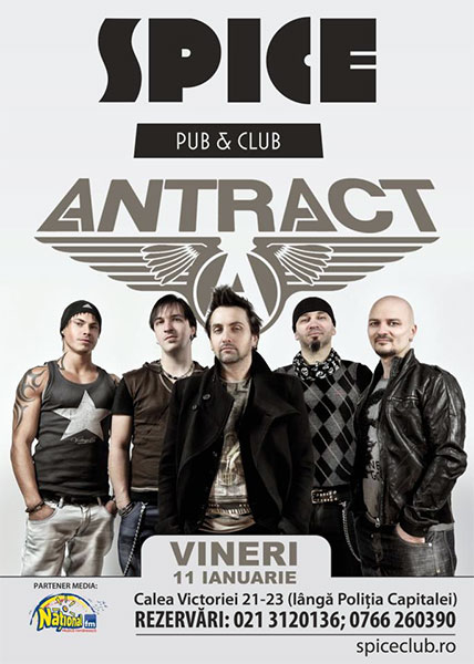 Concert Antract pe 11 ianuarie in club SPICE de pe Calea Victoriei