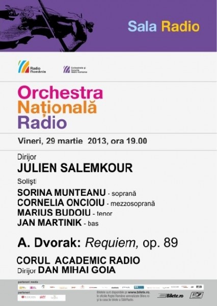 Poster eveniment Recviemul de Dvorak - Julien Salemkour - Orchestra Națională Radio