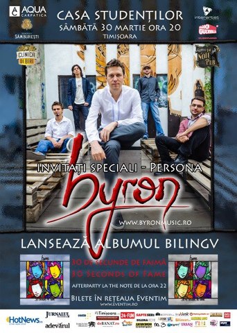 Poster Concert byron la Casa de Cultură a Studenților din Timișoara pe 30 martie 2013