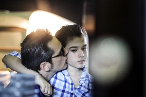 Ștefan Bănică alături de fiul său pe platoul de filmări