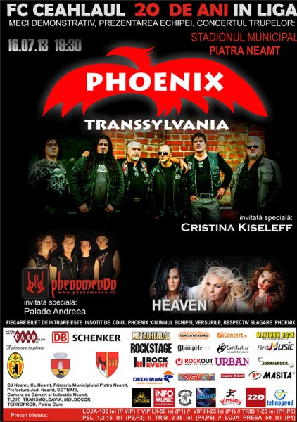 Concert Phoenix la Piatra Neamt pe 16 iulie