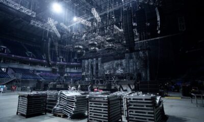 Montarea scenei Rammstein pentru concertul de la Ljubljana 2013