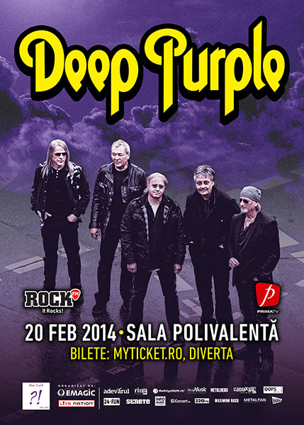 Afisul concertului Deep Purple - Sala Polivalenta - Bucuresti - 20 februarie 2014