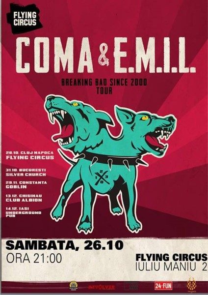 Poster eveniment COMA și E.M.I.L.