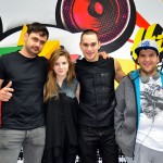 Criss și Vlad (trupa One) alături de realizatorii matinalului Alarma ProFM - Gicu și Nicolai