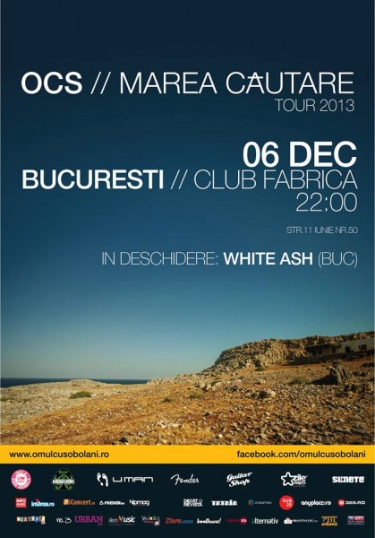 Afiș concert Omul cu șobolani în Club Fabrica din București pe 6 decembrie 2013