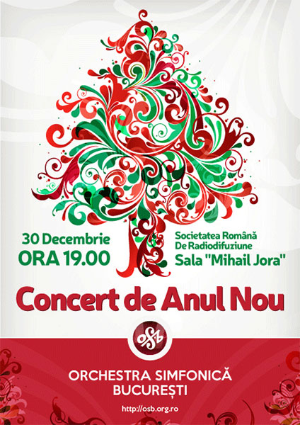 Poster eveniment Orchestra Simfonică București - Concert Extraordinar de Anul Nou
