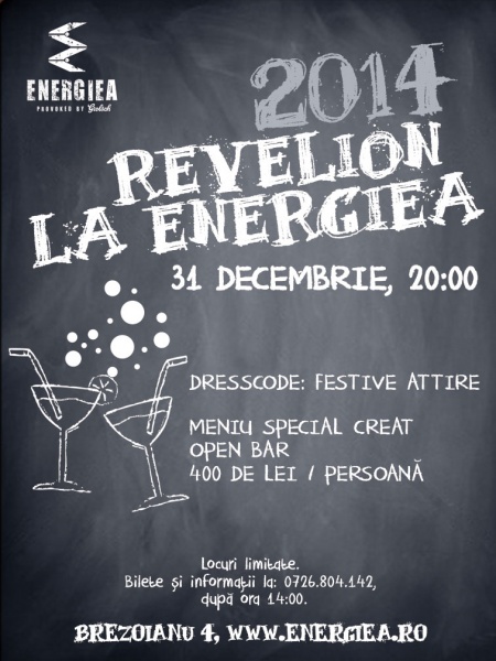 Poster eveniment Revelion 2014 în Energiea