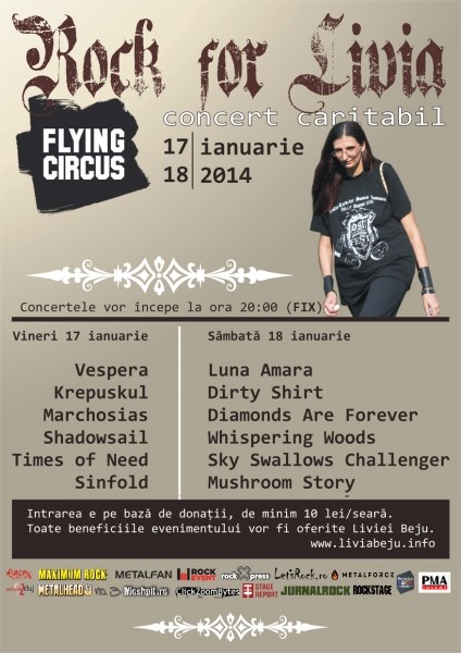 Poster eveniment Concert pentru Livia Beju