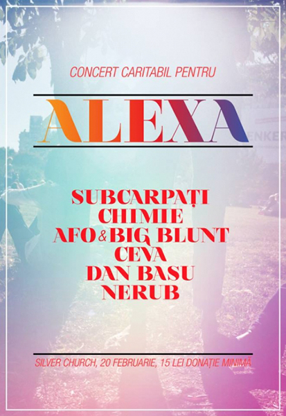 Poster eveniment Concert caritabil pentru Alexa