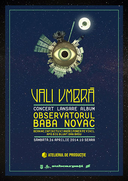 Poster eveniment Vali Umbră - Lansare album \"Observatorul Baba Novac\"