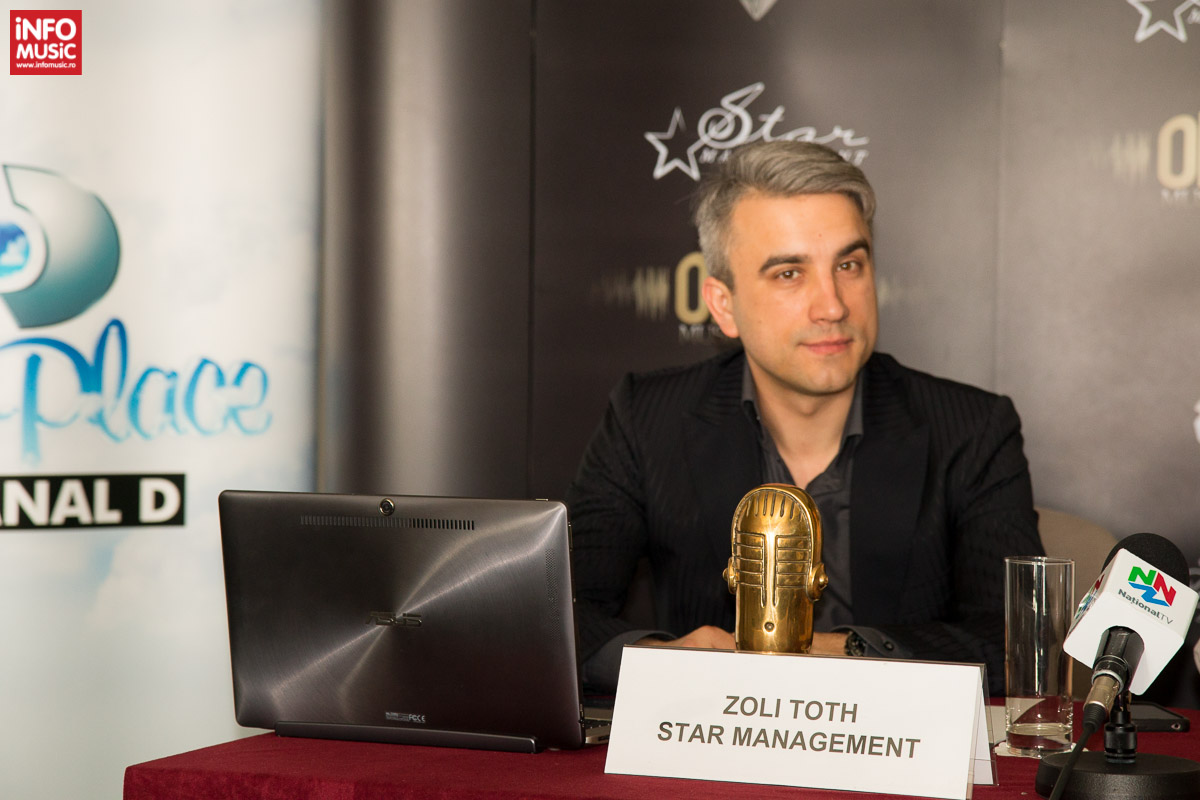 Zoli Toth în cadrul conferinței de presă On Air Music Awards 2014 pe 8 aprilie la Intercontinental