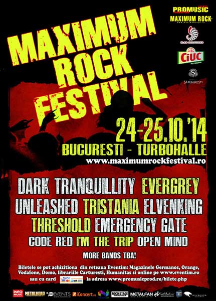 Poster eveniment Maximum Rock Festival 2014
