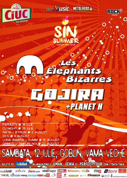 Poster eveniment Les Elephants Bizarres, Gojira + Planet H