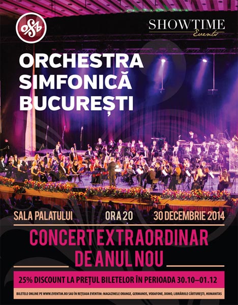 Poster eveniment Concert Extraordinar de Anul Nou cu Orchestra Simfonică București