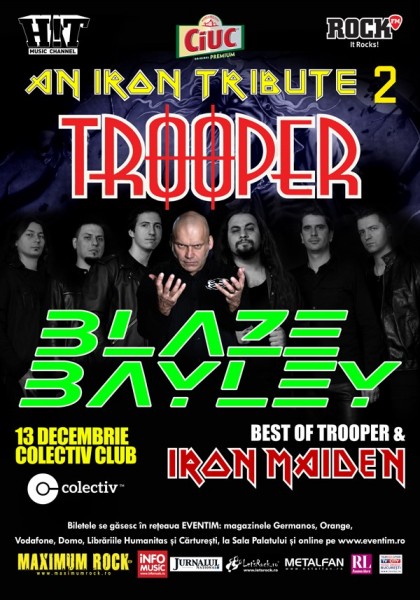 Poster eveniment An Iron Tribute 2 cu Trooper și Blaze Bayley