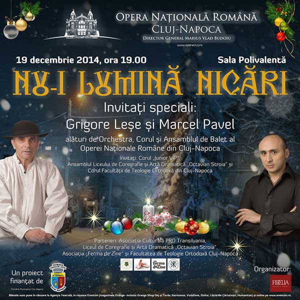 Poster eveniment Nu-i lumină nicări - Grigore Leșe & Marcel Pavel
