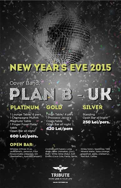 Poster eveniment TRIBUTE New Years Eve 2015