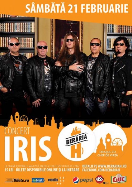 Afiș concert Iris la Berăria H 21 februarie 2015