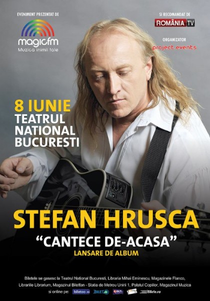 Afiș concert Ștefan Hrușcă la Teatrul Național București pe 8 iunie 2015