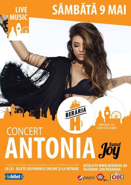 Afiș concert Antonia la Berăra H pe 9 mai 2015