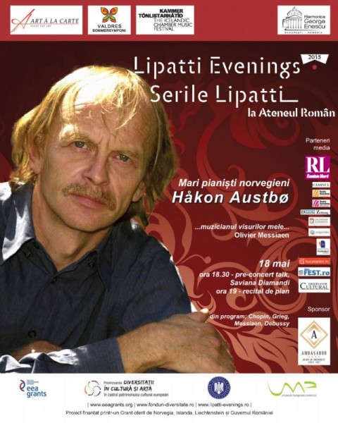 Afiș concert Hakon Austbo la Ateneul Roman pe 18 mai 2015
