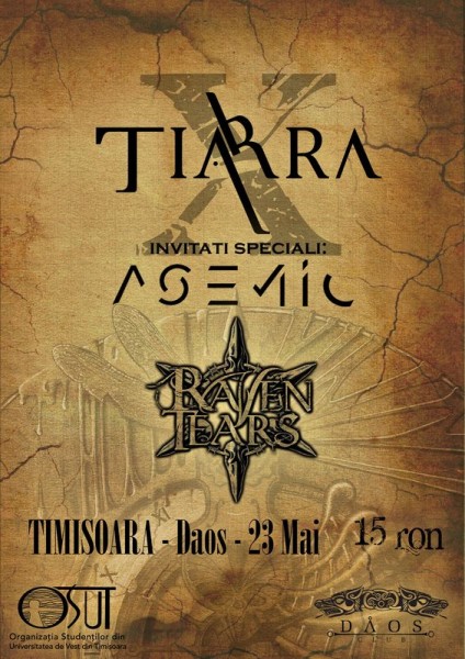 Afiş Tiarra concert Club Daos 23 mai 2015