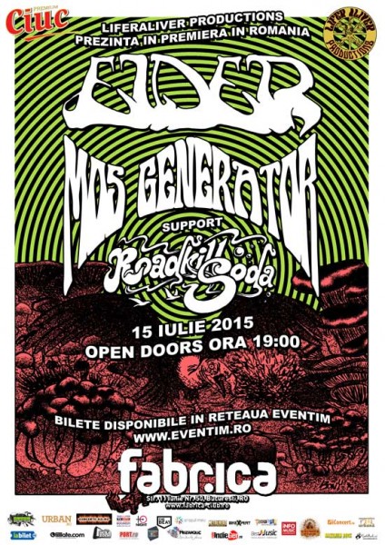 Afiș concert Elder, Mos Generator și Roadkillsoda în Fabrica pe 15 iulie 2015