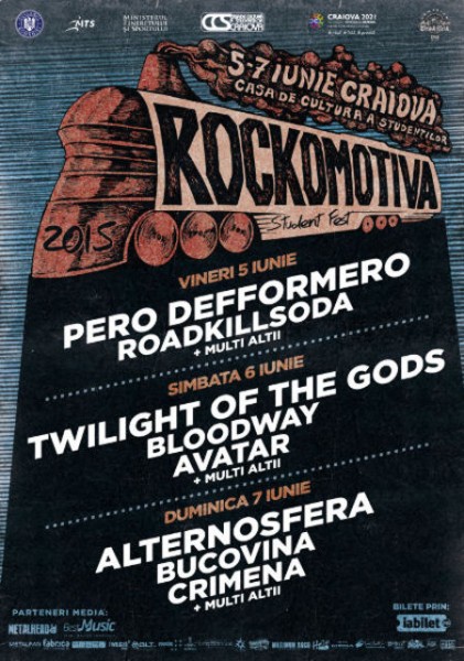 Afiș festival Rockomotiva 2015 la Craiova