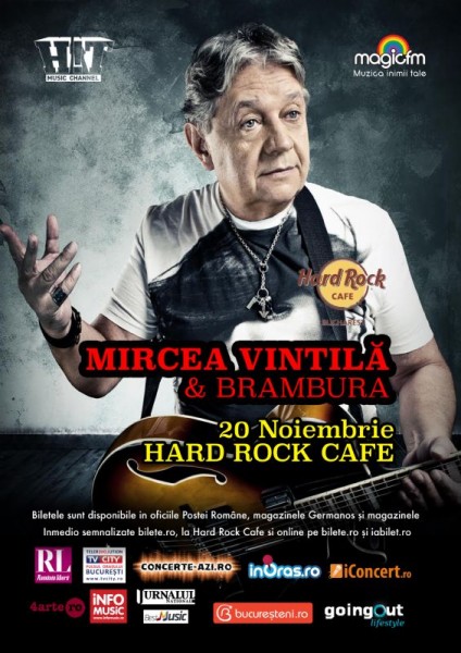 Afiș concert Mircea Vintila și Brambura la Hard Rock Cafe pe 22 noiembrie 2015