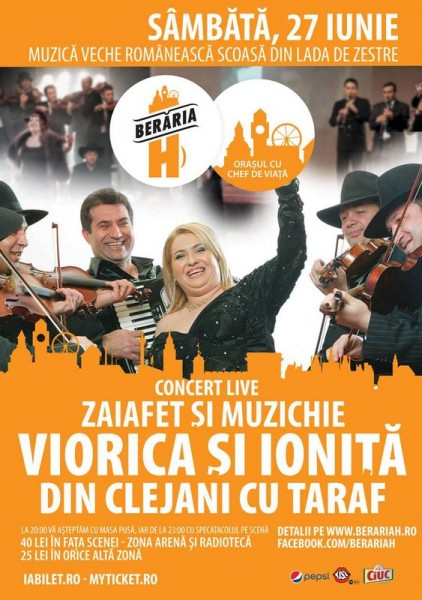 Afiș Viorica și Ionița din Clejani concert Berăria H 2015