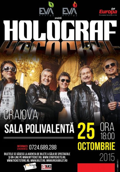 Afiș Holograf Concert Sala Polivalenta Craiova 2015
