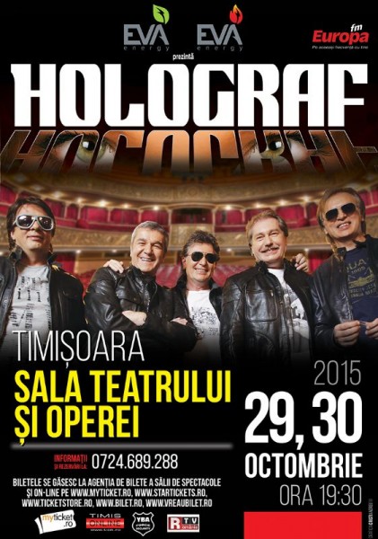 Afiș Holograf Concert Teatrul Național Timișoara 2015