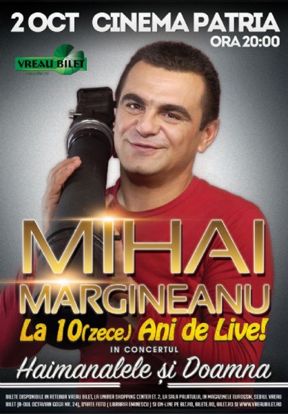 Afiș Mihai Mărgineanu concert Cinema Patria 2 octombrie 2015