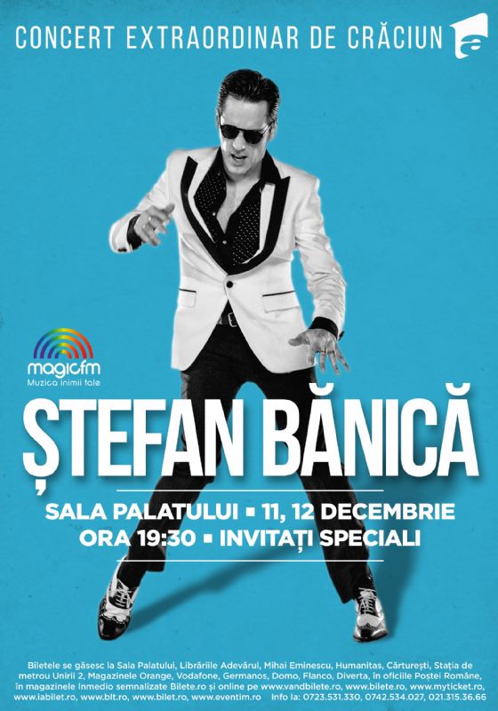 Afiş Concert de Crăciun Ştefan Bănicăla Sala Palatului 2015