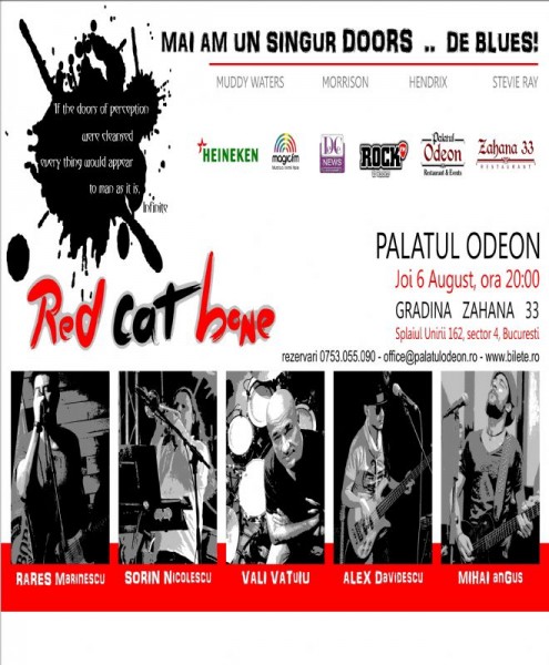 Afiș Red Cat Bone concert Grădina Palatului Odeon 6 august 2015