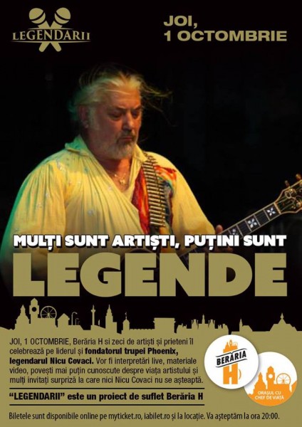 Afiș Legendarii Nicu Covaci concert Berăria H 2015